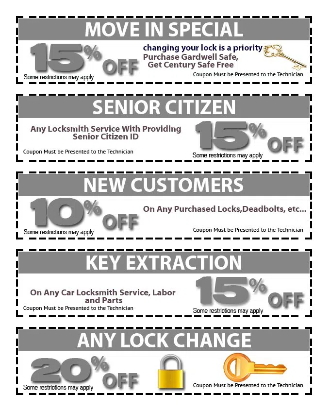 Tampa General Locksmith Tampa, FL 813-261-6586 - coupons18-set-five